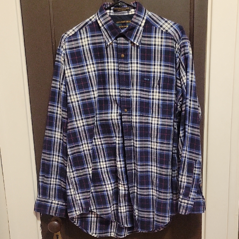 COLOURS ALEXANDER JULIAN  Men's Plaid Shirt Size M